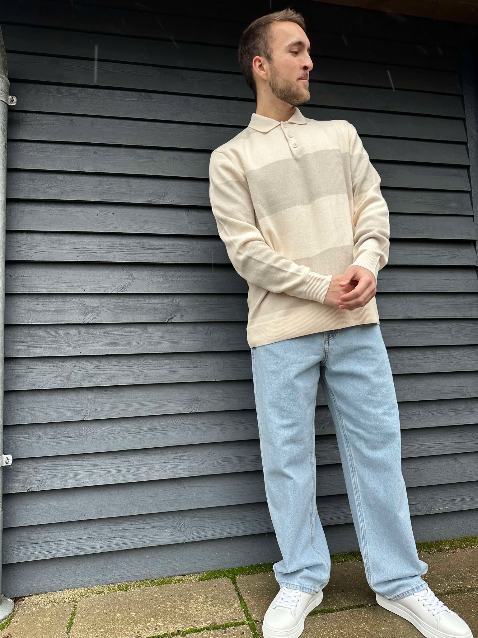 JORBOSTON Knit Polo-Shirt - Sea Salt